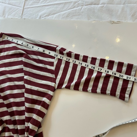 GAP Burgundy and Light Gray Striped Tee Dress NWT - Picture 6 of 6